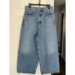 AGOLDE Valeria Jean Sz 28 Baggy Oversized Distressed Hem Denim Wide Leg